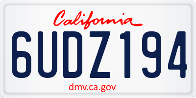 CA license plate 6UDZ194