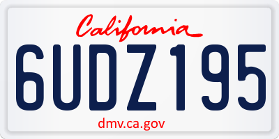 CA license plate 6UDZ195