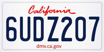 CA license plate 6UDZ207