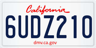 CA license plate 6UDZ210
