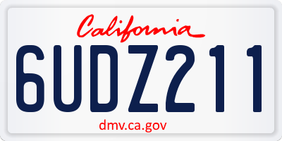 CA license plate 6UDZ211