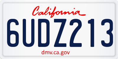 CA license plate 6UDZ213