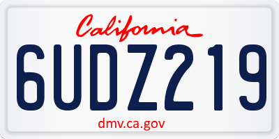 CA license plate 6UDZ219
