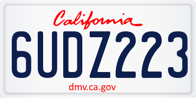 CA license plate 6UDZ223