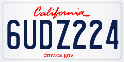 CA license plate 6UDZ224