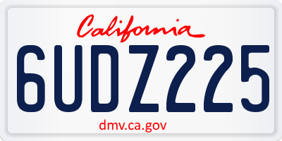 CA license plate 6UDZ225