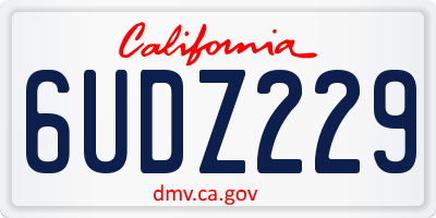 CA license plate 6UDZ229