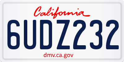 CA license plate 6UDZ232