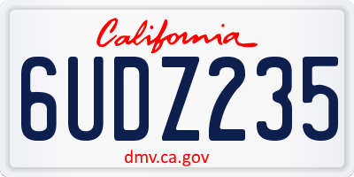 CA license plate 6UDZ235