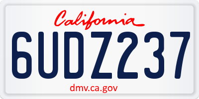 CA license plate 6UDZ237