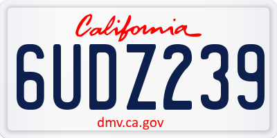 CA license plate 6UDZ239