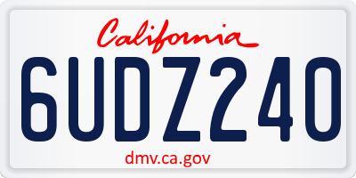 CA license plate 6UDZ240
