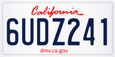 CA license plate 6UDZ241