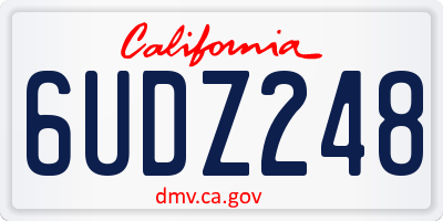 CA license plate 6UDZ248