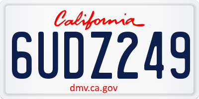 CA license plate 6UDZ249