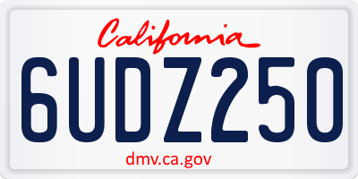 CA license plate 6UDZ250