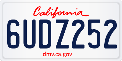 CA license plate 6UDZ252