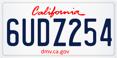 CA license plate 6UDZ254