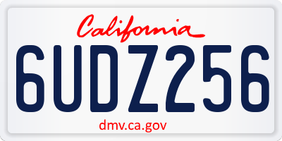 CA license plate 6UDZ256