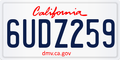 CA license plate 6UDZ259