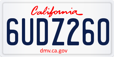 CA license plate 6UDZ260
