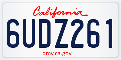 CA license plate 6UDZ261