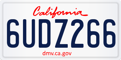 CA license plate 6UDZ266