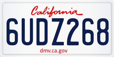 CA license plate 6UDZ268
