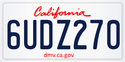 CA license plate 6UDZ270