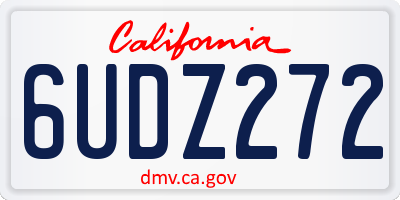 CA license plate 6UDZ272