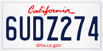 CA license plate 6UDZ274