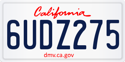 CA license plate 6UDZ275