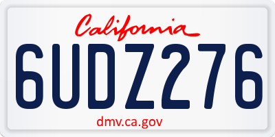 CA license plate 6UDZ276