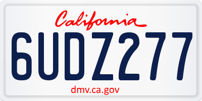 CA license plate 6UDZ277