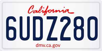 CA license plate 6UDZ280