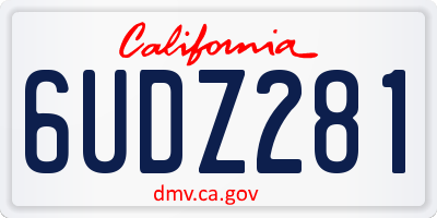 CA license plate 6UDZ281