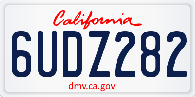 CA license plate 6UDZ282