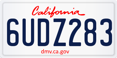 CA license plate 6UDZ283