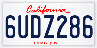 CA license plate 6UDZ286