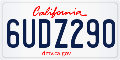 CA license plate 6UDZ290