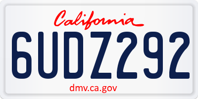 CA license plate 6UDZ292