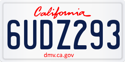 CA license plate 6UDZ293