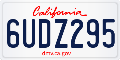 CA license plate 6UDZ295