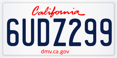 CA license plate 6UDZ299