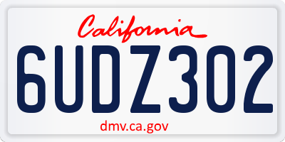 CA license plate 6UDZ302