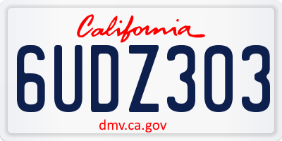 CA license plate 6UDZ303