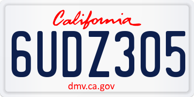 CA license plate 6UDZ305