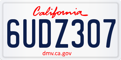 CA license plate 6UDZ307