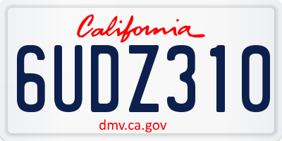 CA license plate 6UDZ310