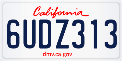 CA license plate 6UDZ313